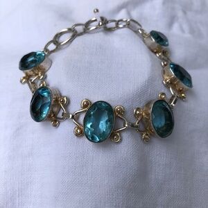 Vintage silver aquamarine bracelet